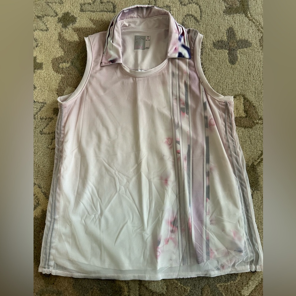 Lucky in Love mesh polo, Women’s Medium
